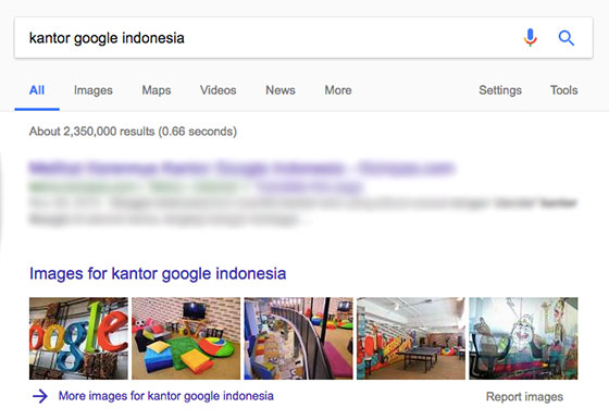 contoh hasil pencarian kata kunci kantor google indonesia